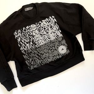 Stella McCartney Adidas Black Crew Neck Animal Print Sweatshirt Size S